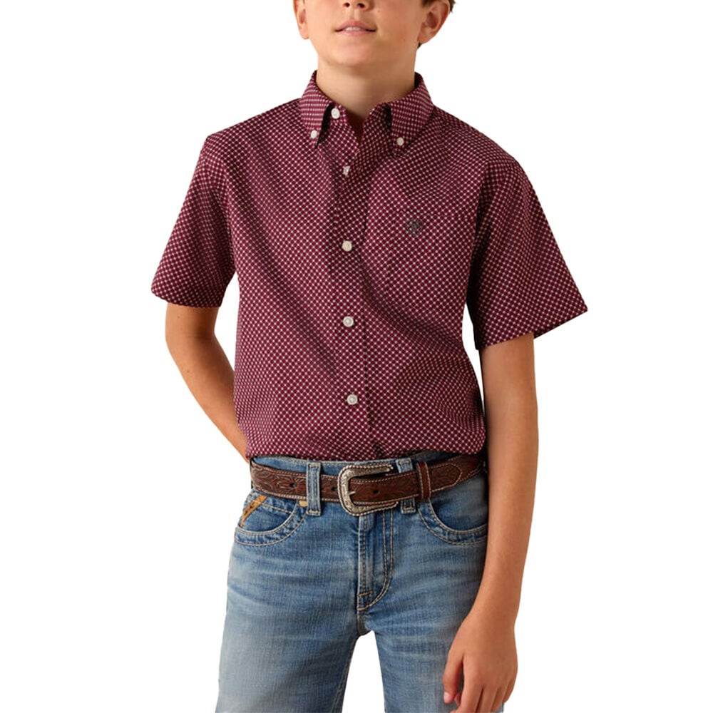 image of Kids' Pippin Geometric Short Sleeve Button Up Polo