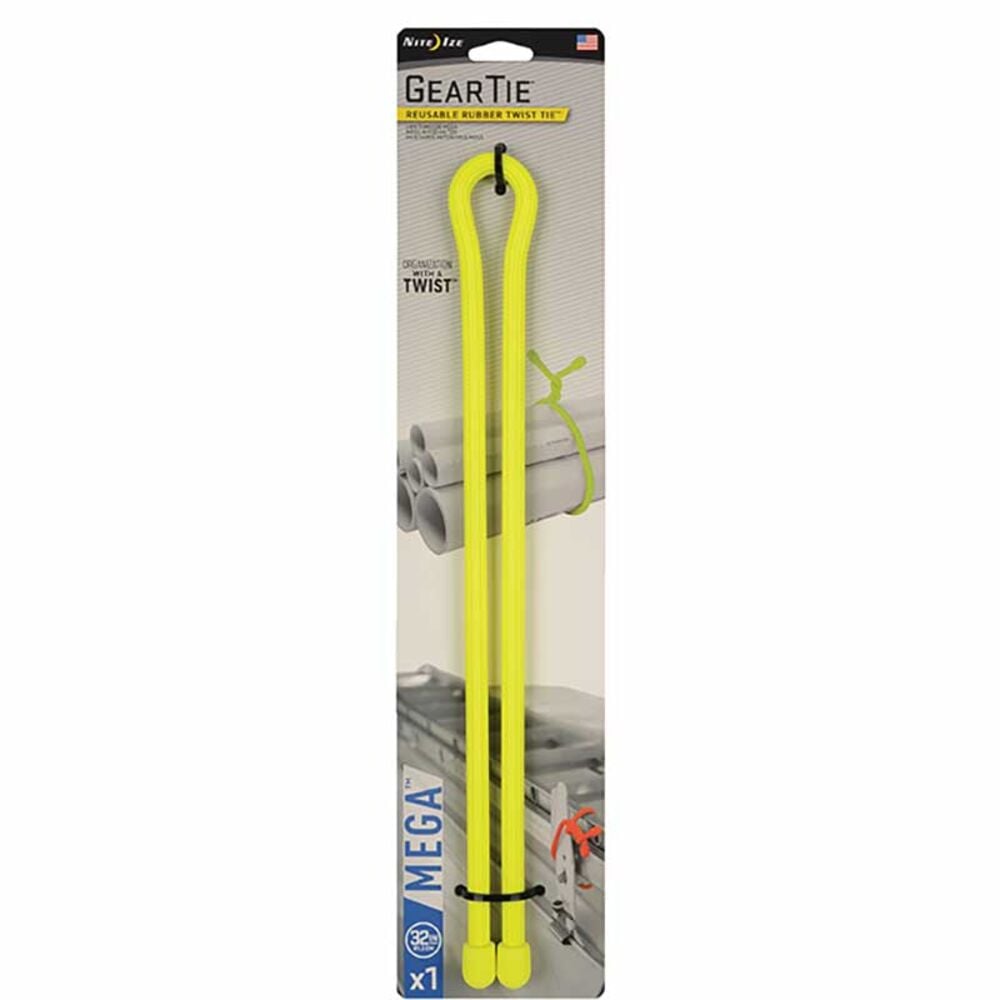 image of 32-in Gear Tie Mega Twist Tie, Neon Yellow