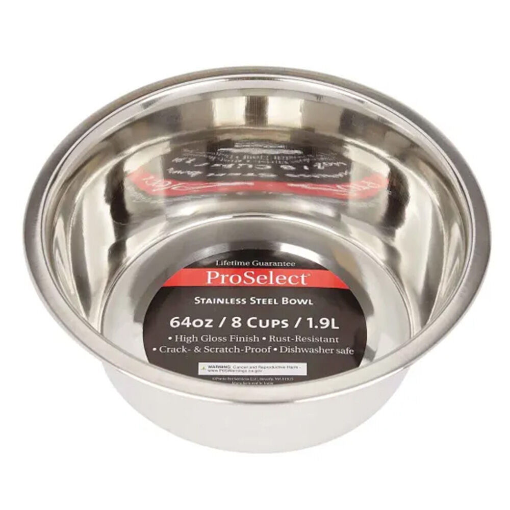image of Pet Dish- Proselect, Stainless Steel, 64 oz