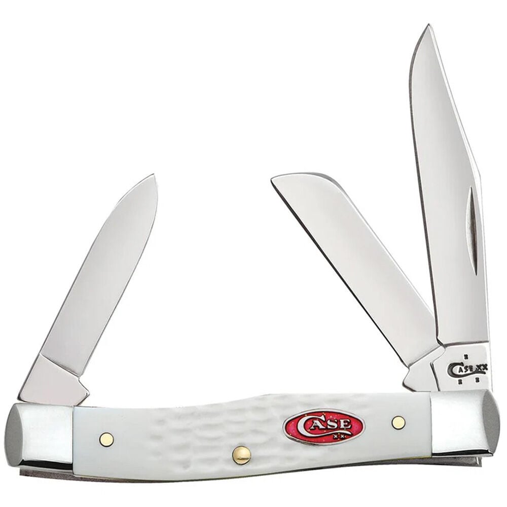 image of SparXX Standard Jig White Synthetic Medium Stockman Pocket Knife