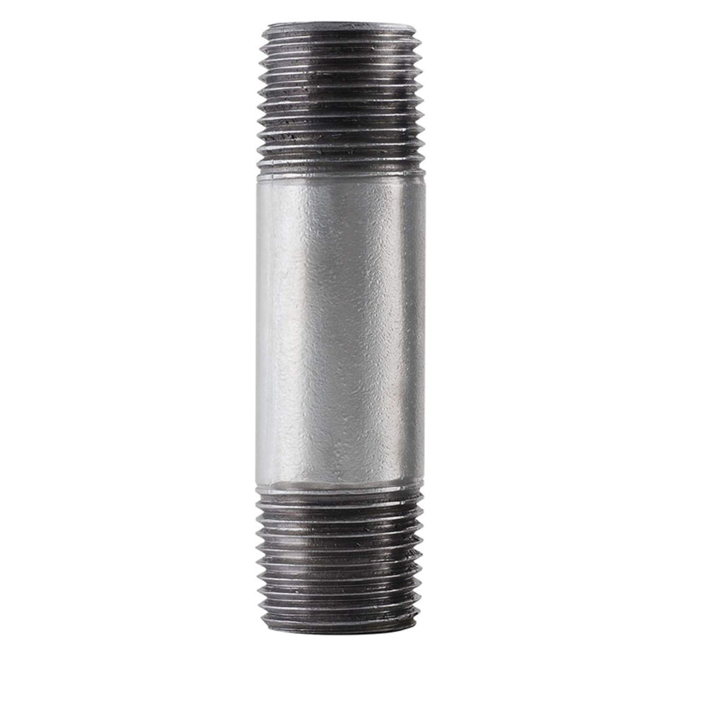 image of 301 12X112 Galvanized Pipe Nipple, 1/2-Inch x 1-1/2-Inch, Black