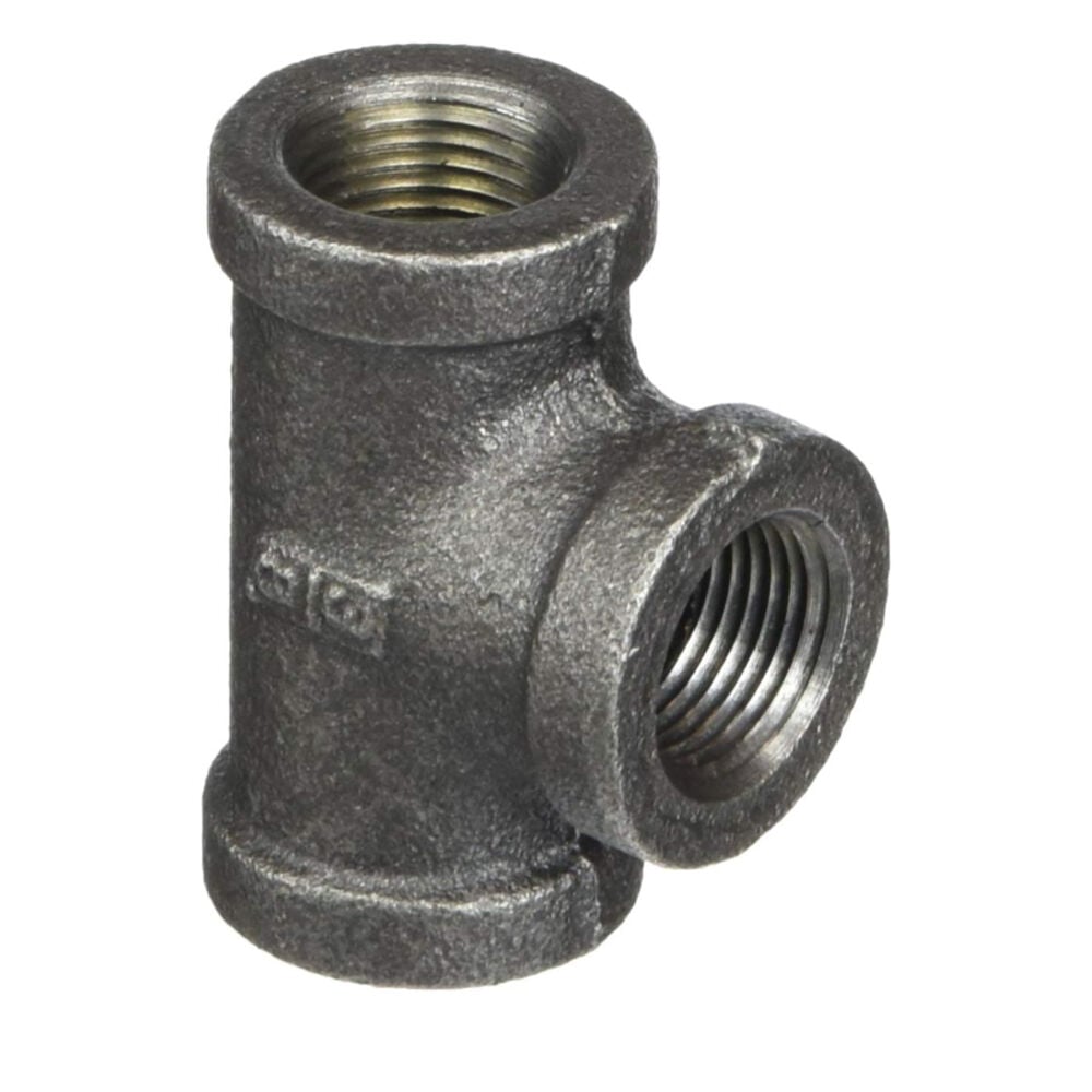 image of 310 T-38 Black Malleable Iron Tee, 3/8-Inch