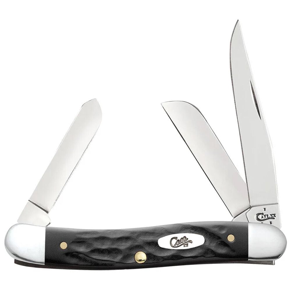 image of Rough Black Synthetic Medium Stockman Pocket Knife