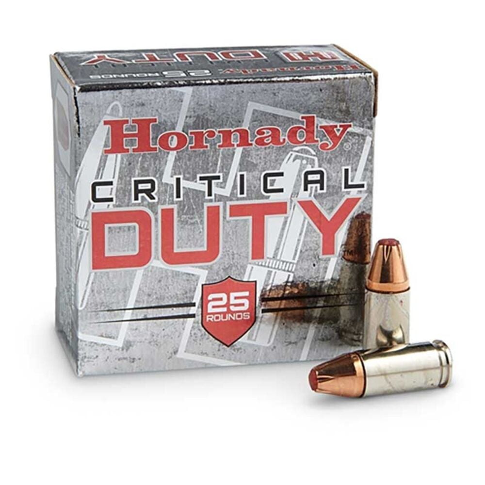 image of Critical Duty 9MM P+ Luger 124 Grain Flexlock Handgun Ammunition, 25 rounds
