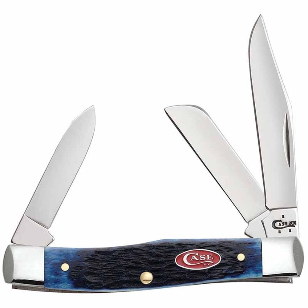image of Navy Blue Bone Rogers Jig Medium Stockman Knife