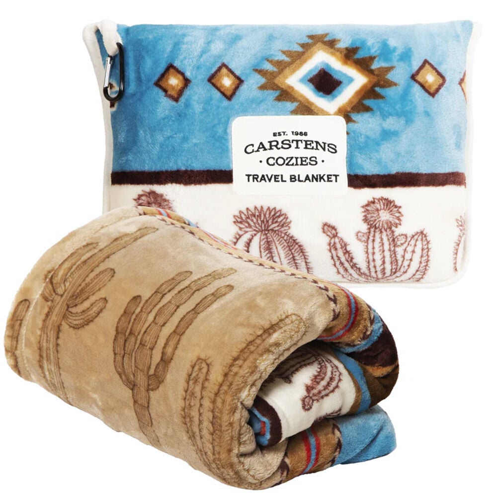 image of Cactus Stripe Travel Blanket