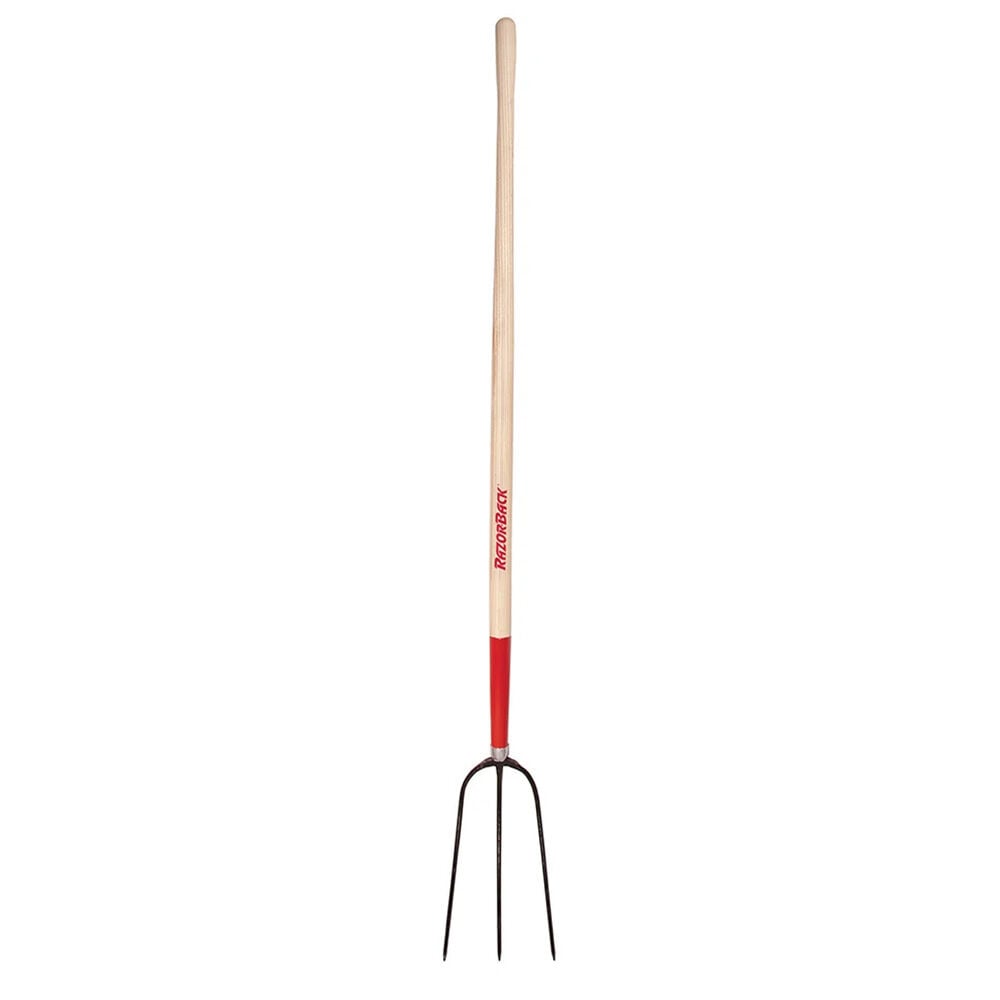 image of 3 Tine Hay Fork with Wood Handle