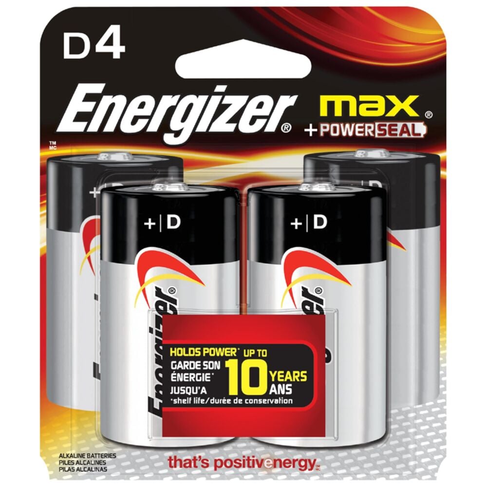 image of Max Alkaline D Batteries, 4 pack