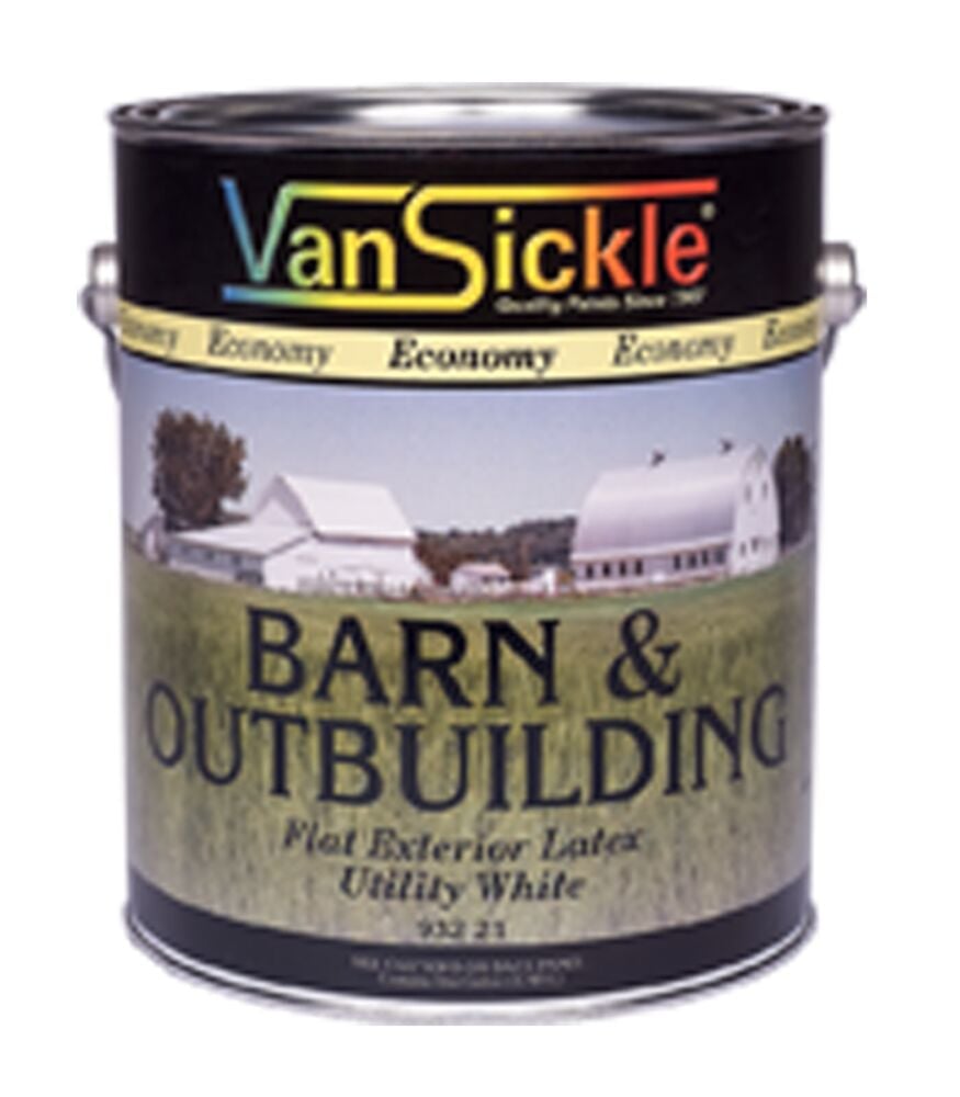 image of Barn & Outbuilding Economy Latex Paint- Flat Utility White, 1 Gal.