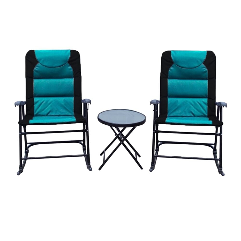 image of 3 Piece Folding Rocking Chair & Table Set