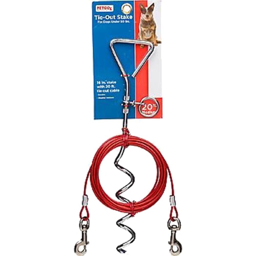 image of Stake Tie Out and Cable, 16 in x 20 ft