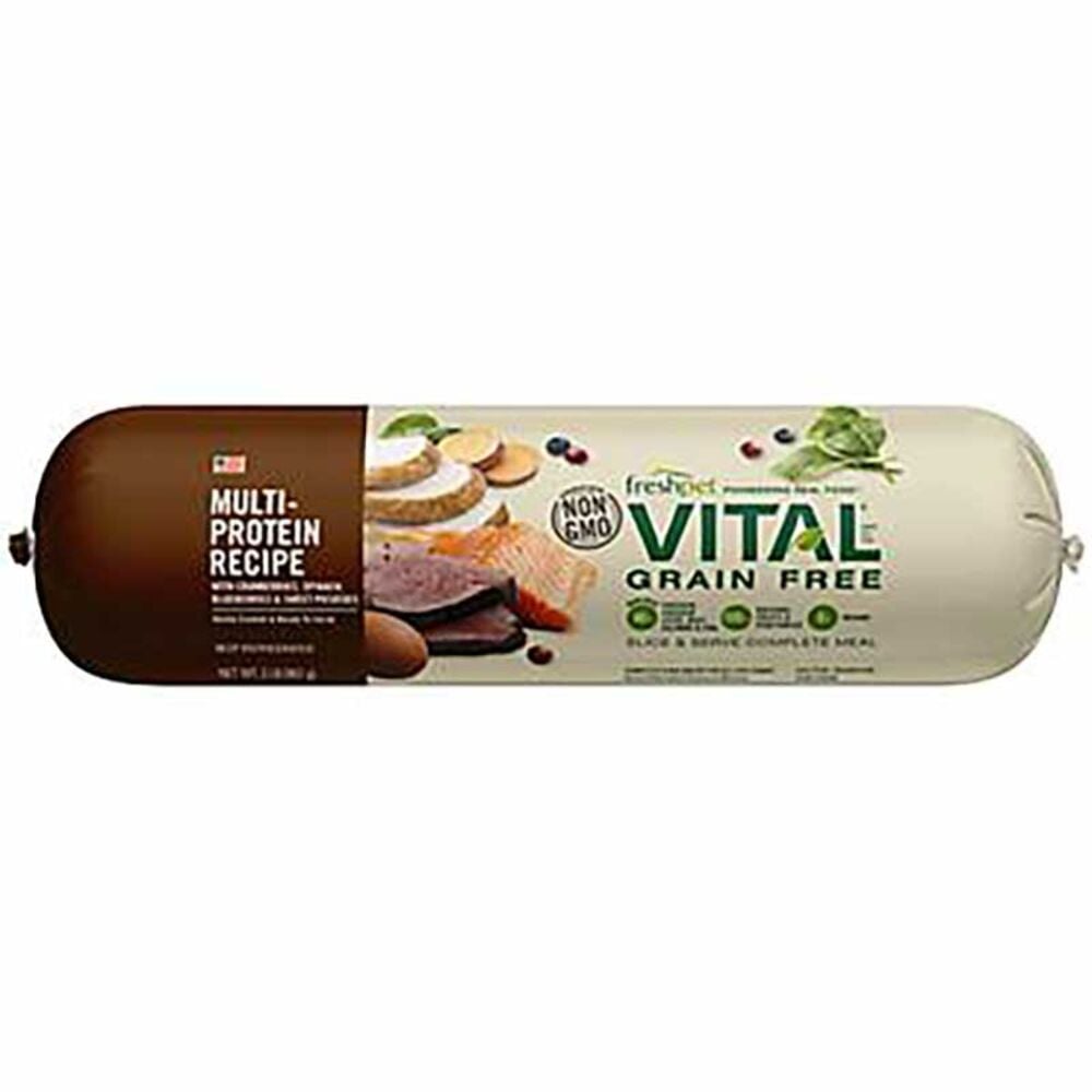image of Vital Grain Free Chicken, Beef, Salmon & Egg Fresh Dog Food, 2 lbs