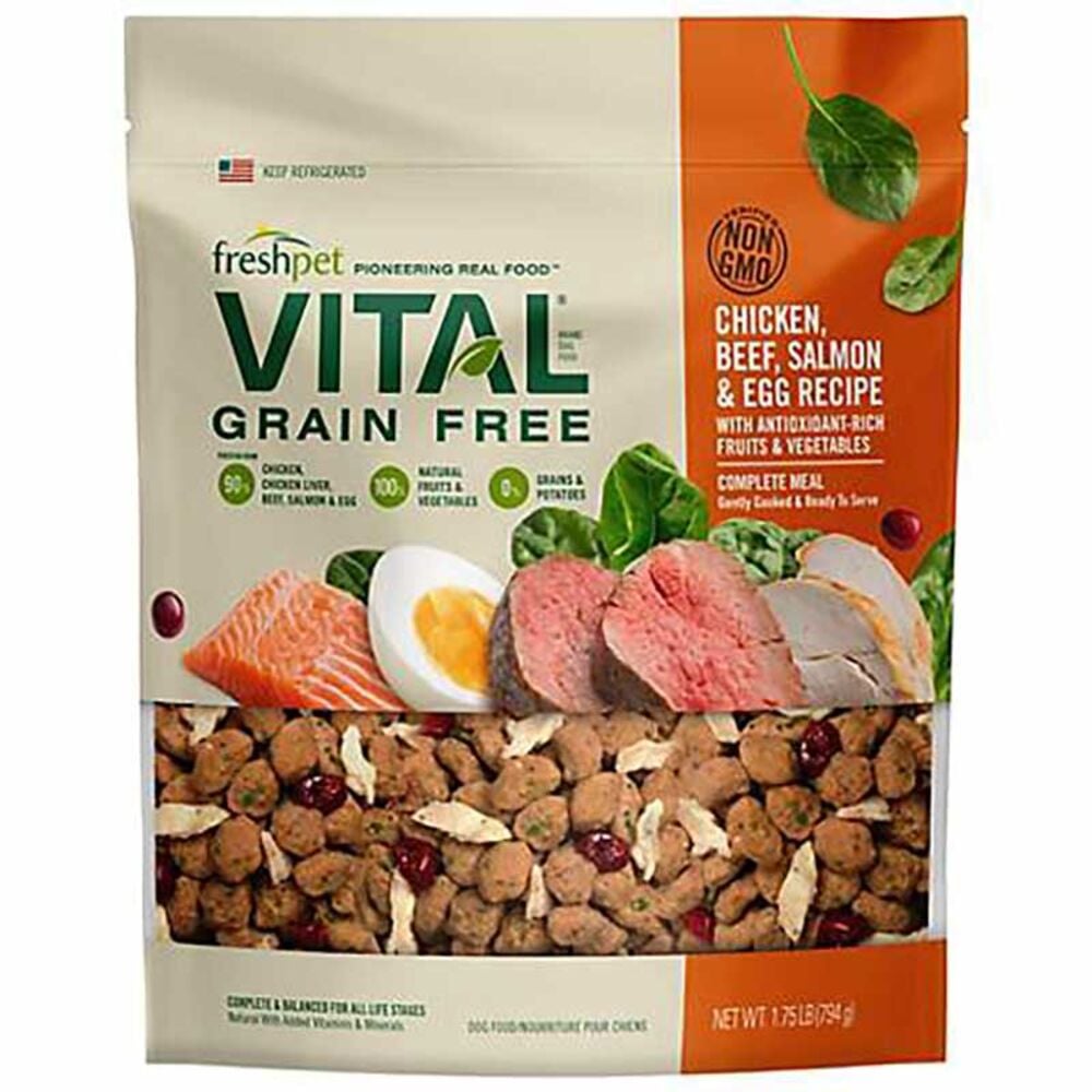 VITAL® GRAIN FREE CHICKEN, BEEF, SALMON & EGG RECIPE WITH ANTIOXIDANT-RICH FRUITS & VEGETABLES FOR DOGS