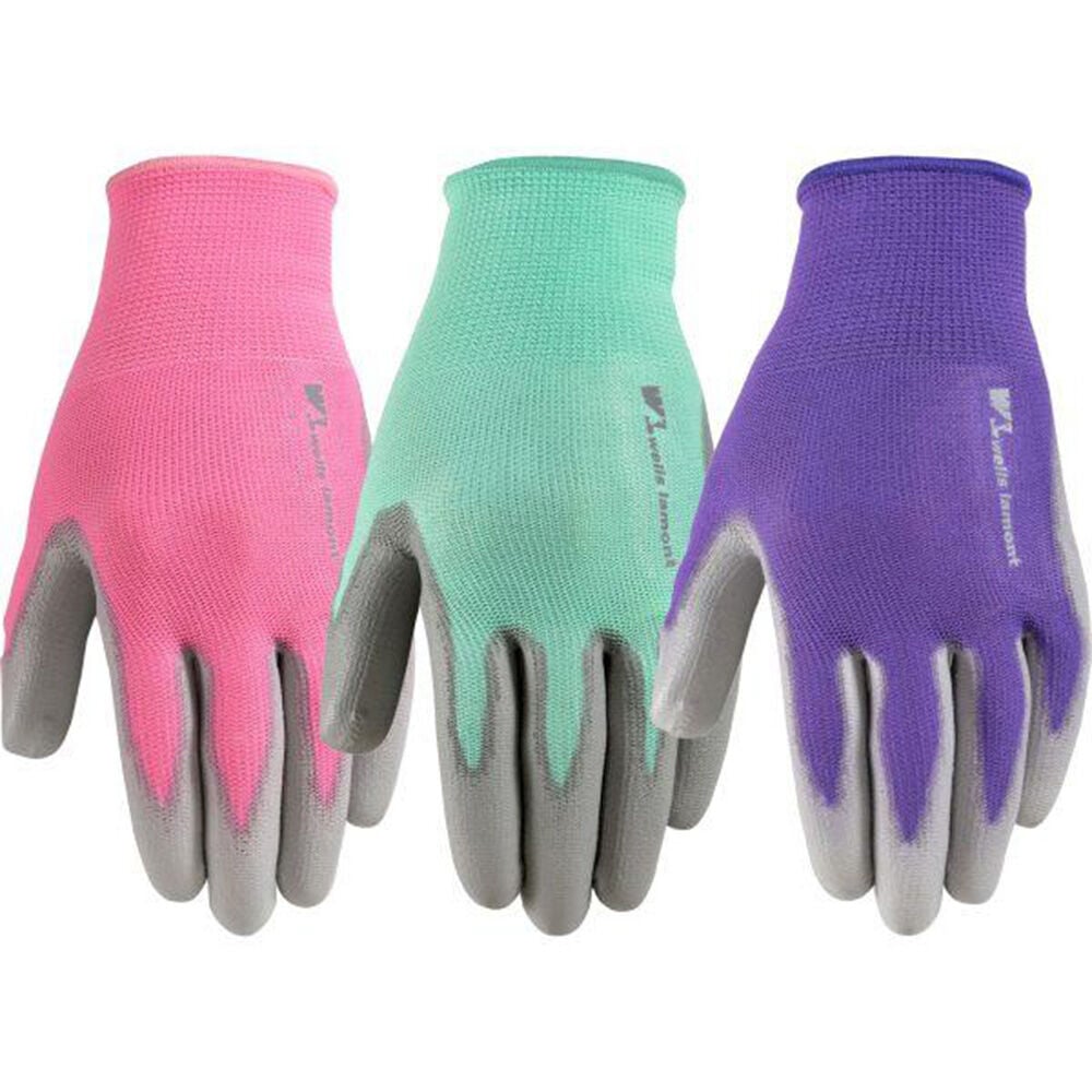image of Women's PU Coated Palm Knit Gardening Gloves, 3 pk