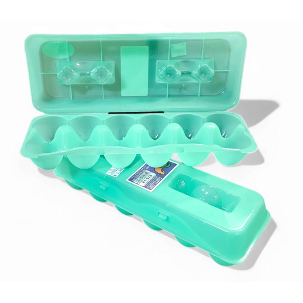image of Reusable Washable Plastic Egg Carton, 12 Eggs