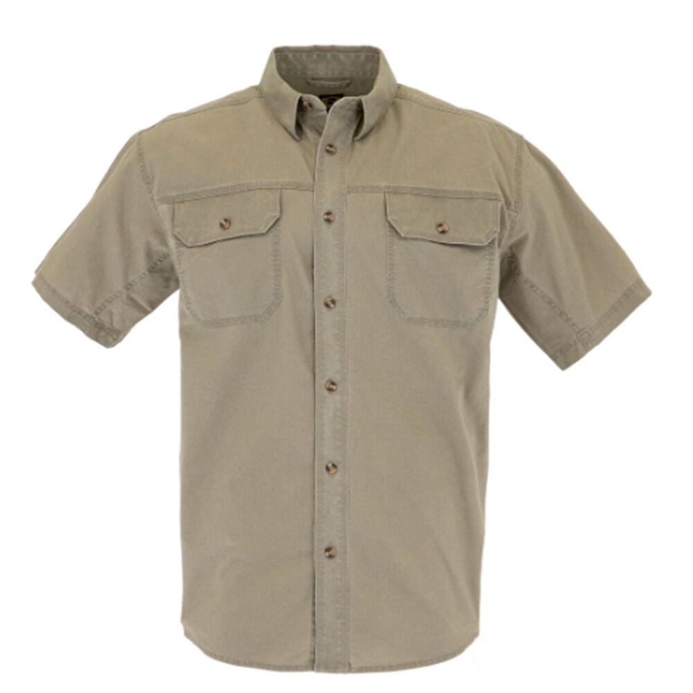 image of Men's Short Sleeve Weathered Work Shirt- Khaki