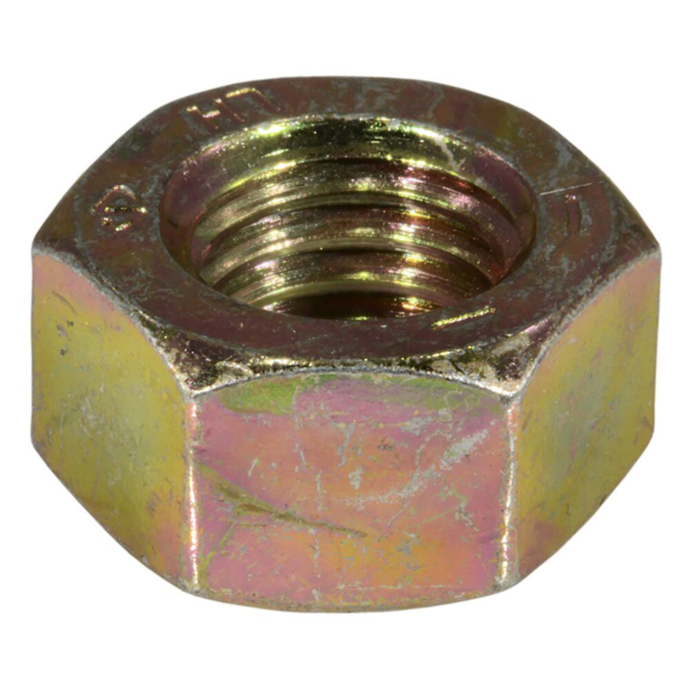 image of 9/16-12 Yellow Zinc Grade 2 Coarse Thread Hex Nut - 1 Count