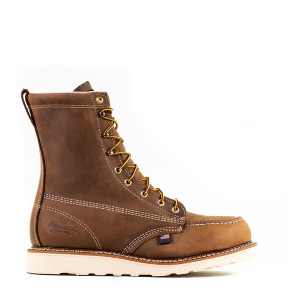 image of Men's American Heritage 8 in. Trail Crazyhorse Safety Toe Moc Toe Maxwear Wedge Boot
