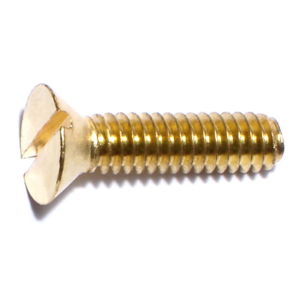 image of 1/4-20 X 1 Slotted Flat Machine Screw, Brass