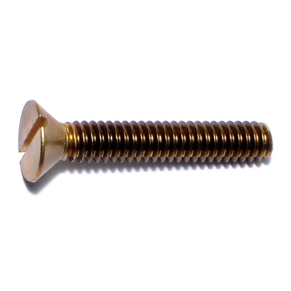 image of 1/4 X 1-1/2 Slotted Flat Machine Screw, Brass
