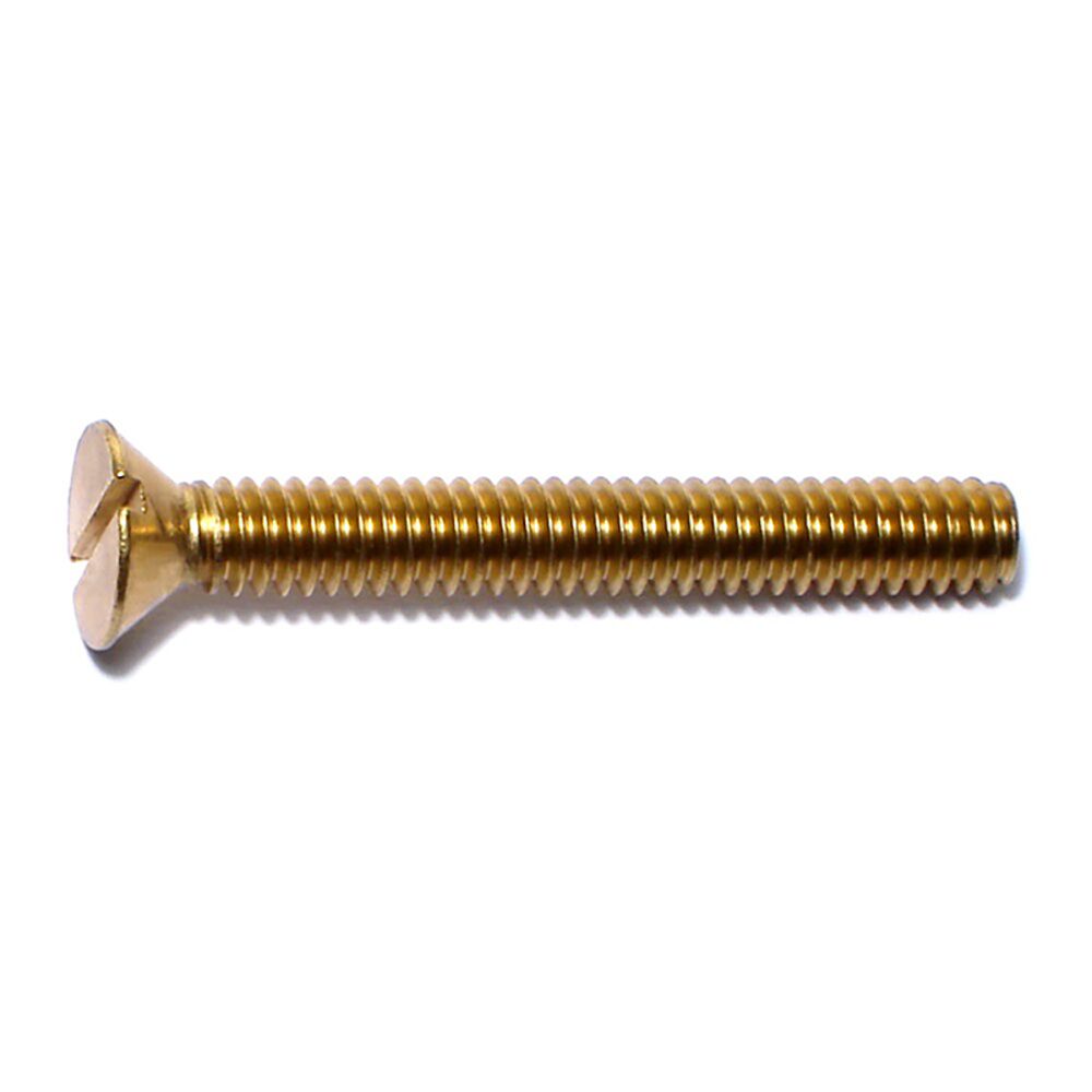 image of 1/4-20 X 2 Slotted Flat Machine Screw, Brass
