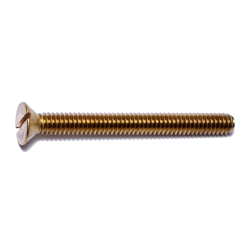 image of 1/4 X 2-1/2 Slotted Flat Machine Screw, Brass