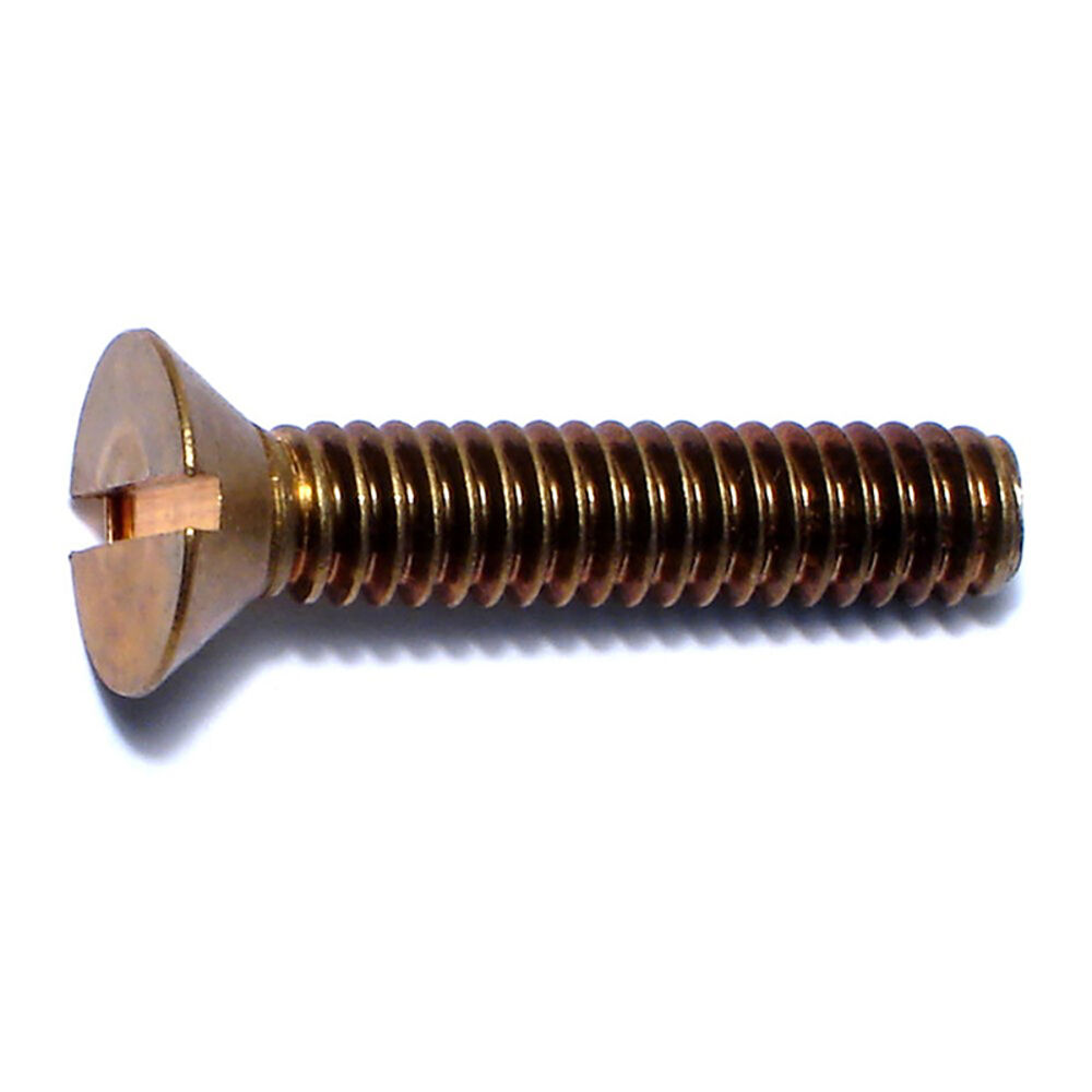 image of 1/4-20 X 3 Slotted Flat Machine Screw, Brass