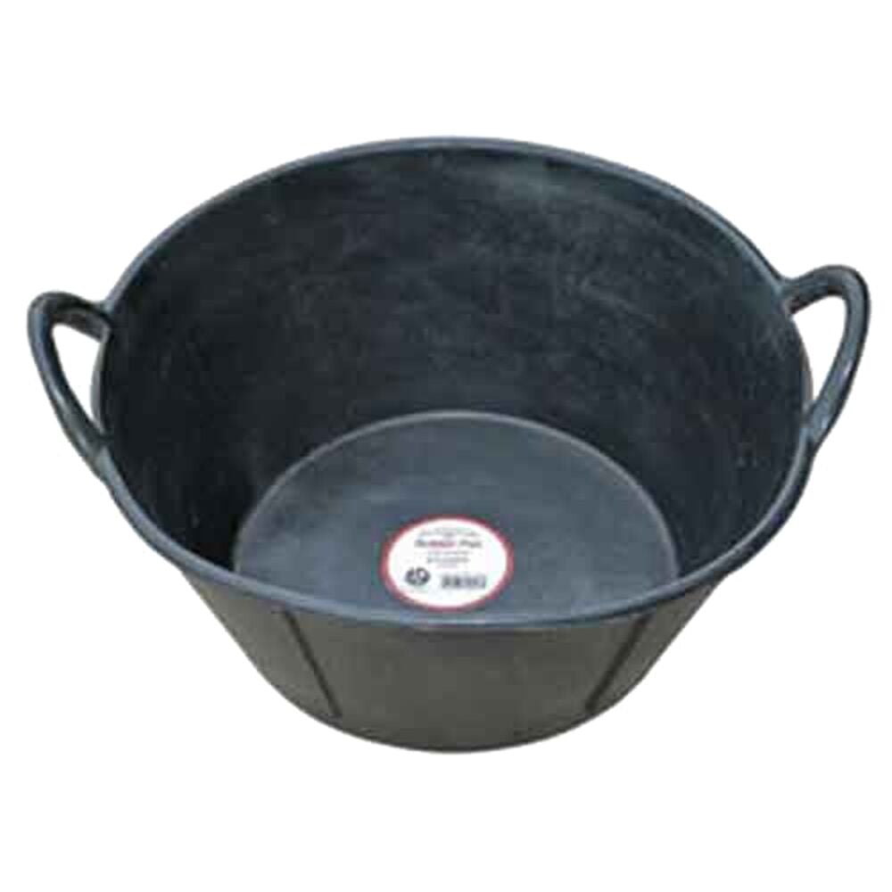 image of Little Giant Feed Pan with Handles, Rubber, 6 1/2 gallon