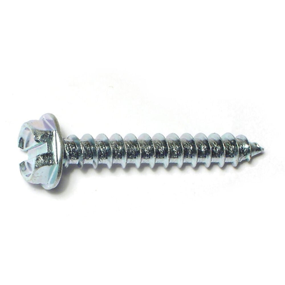 image of 10 X 1-1/4 Slotted Hex Washer Sheet Metal Screw
