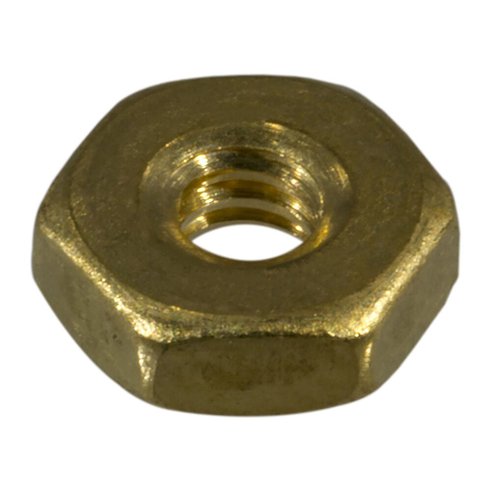 image of Hex Machine Screw Nuts, 6-32, Brass, 3-Piece