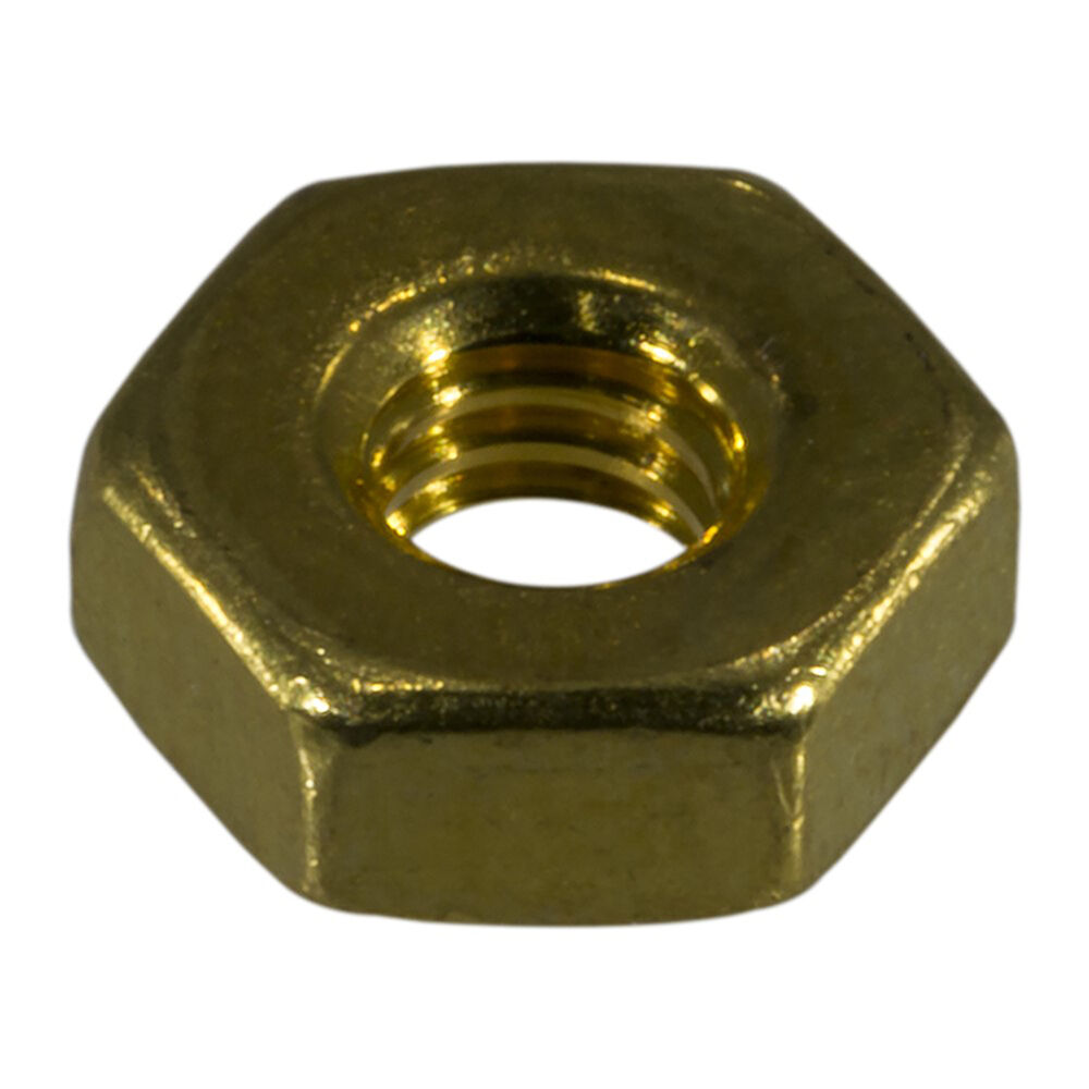 image of Hex Machine Screw Nuts, 8-32, Brass, 2-Piece