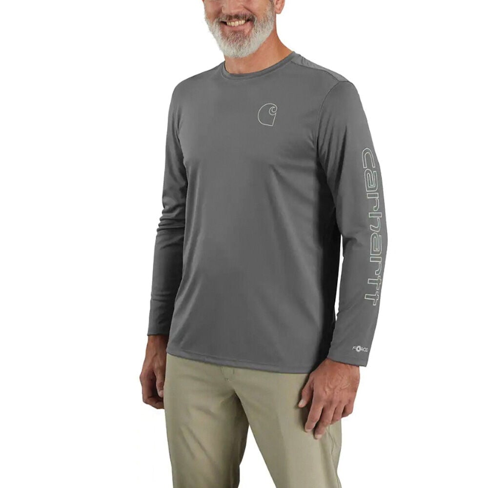 image of Men's Force Sun Defender Long Sleeve Logo T-Shirt
