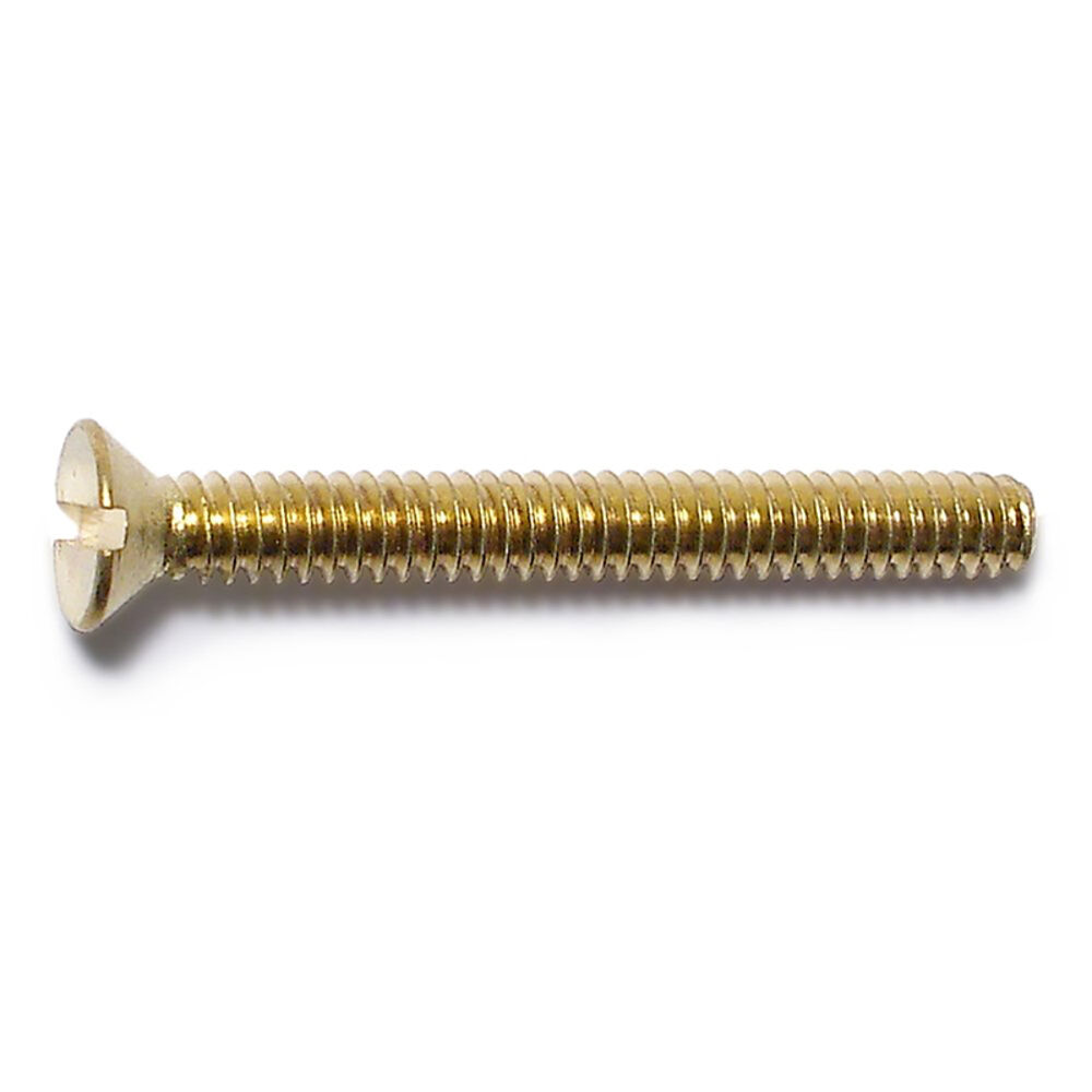 image of 4-40 X 1 Slotted Flat Machine Screw, Brass