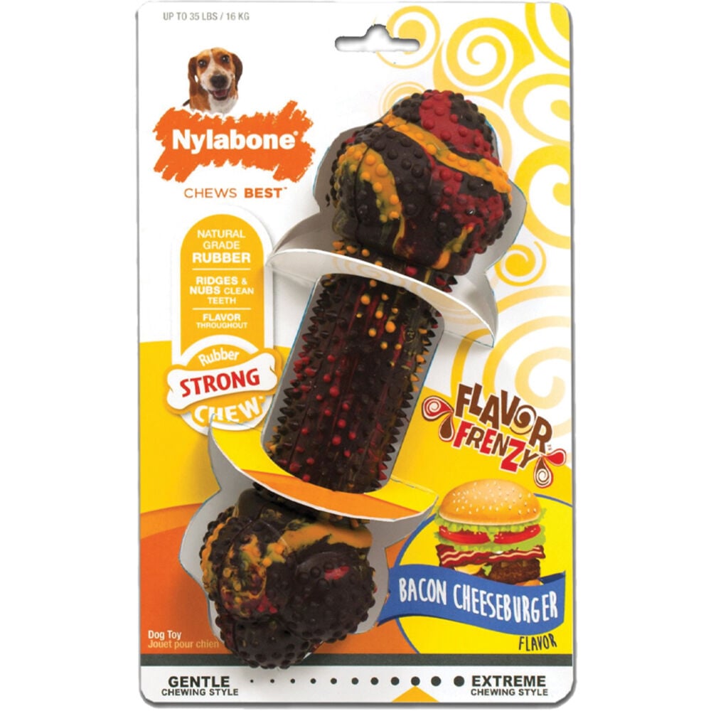 image of Flavor Frenzy Bacon Cheeseburger Rubber Dog Toy