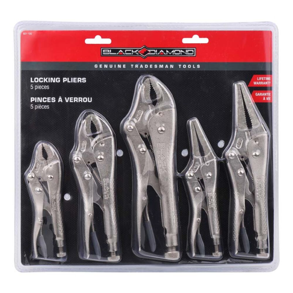 image of 5 Piece Locking Pliers Set