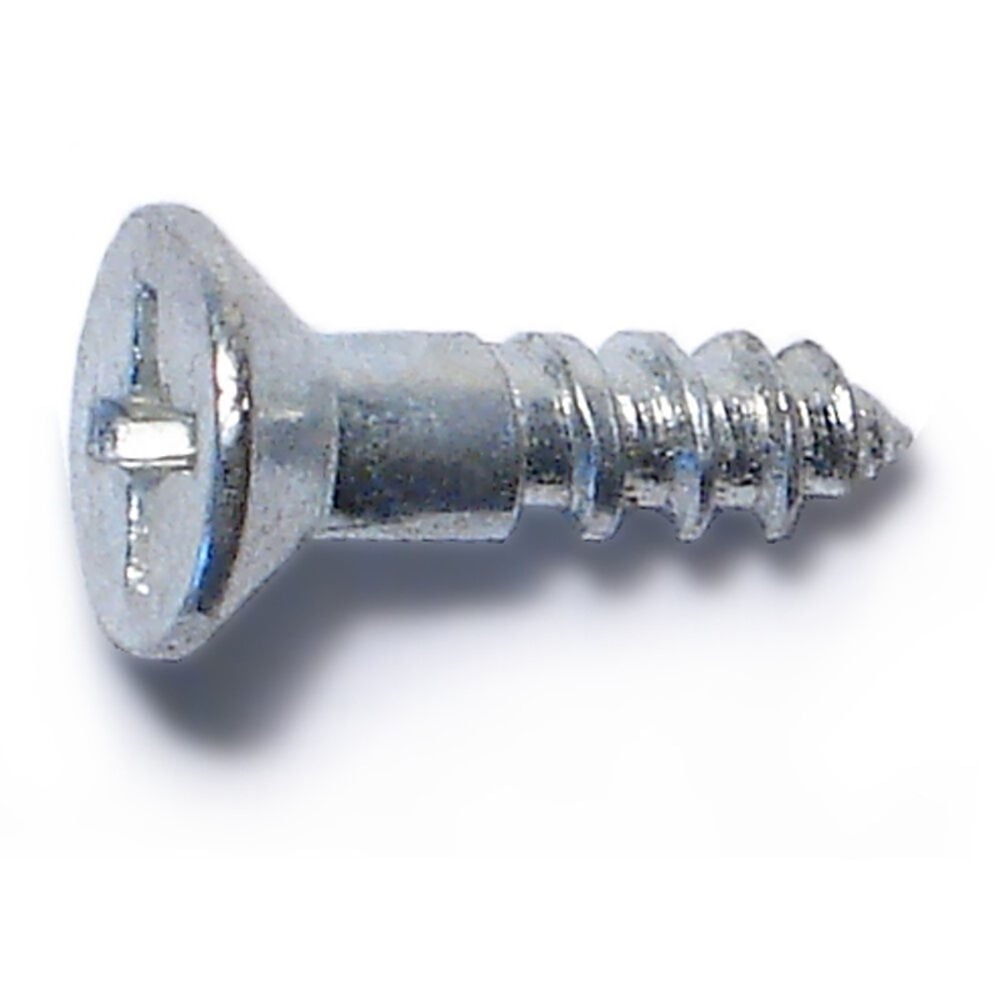 image of 6 x 1/2 Flat Wood Screws, Zinc