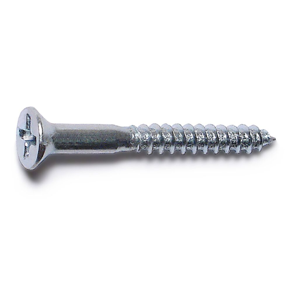 image of 6 x -1-1/4 Flat Wood Screws, Zinc
