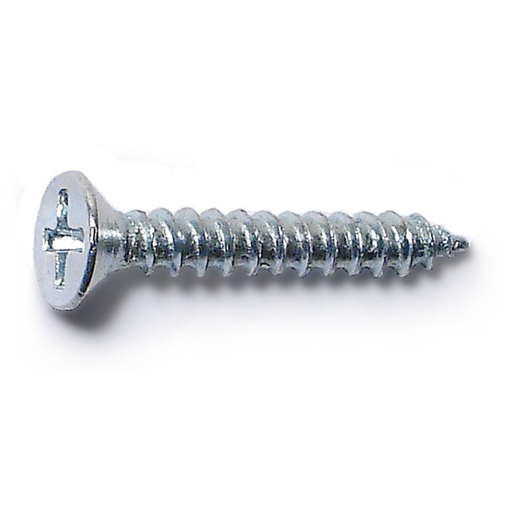 image of 8 x 3/4 Flat Wood Screws, Zinc