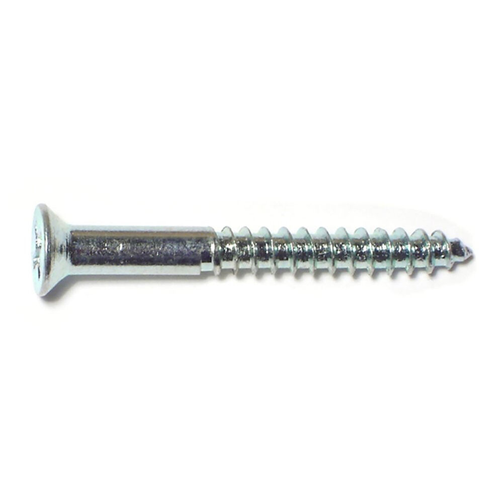 image of 8 x 1-1/2 Flat Wood Screws, Zinc