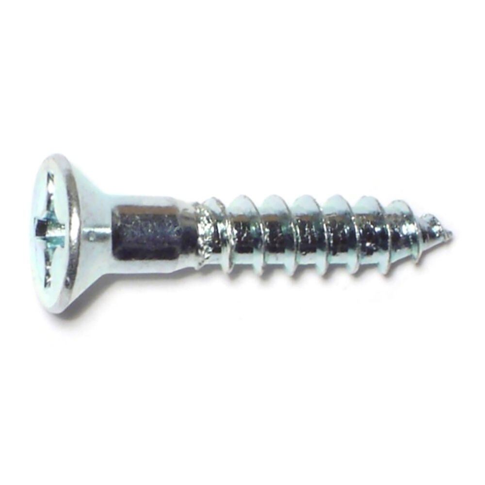 image of 10 x 1 Flat Wood Screws, Zinc