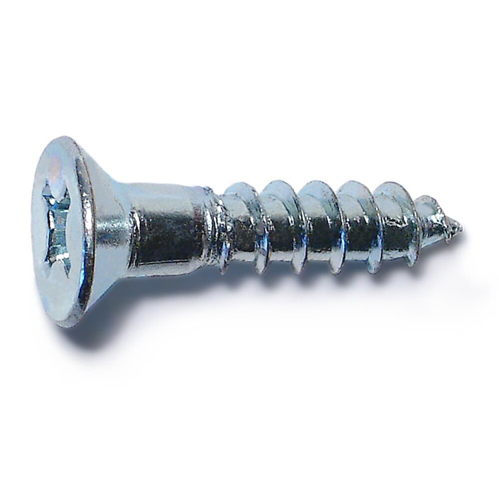 image of 12 x 1 Flat Wood Screws, Zinc