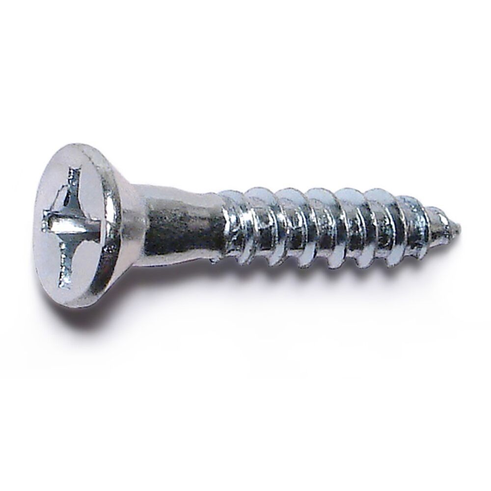 image of 12 x 1-1/4 Flat Wood Screws, Zinc
