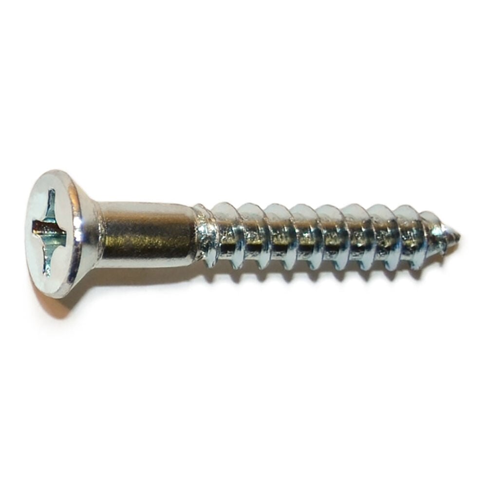 image of 12 x 1-1/2 Flat Wood Screws, Zinc