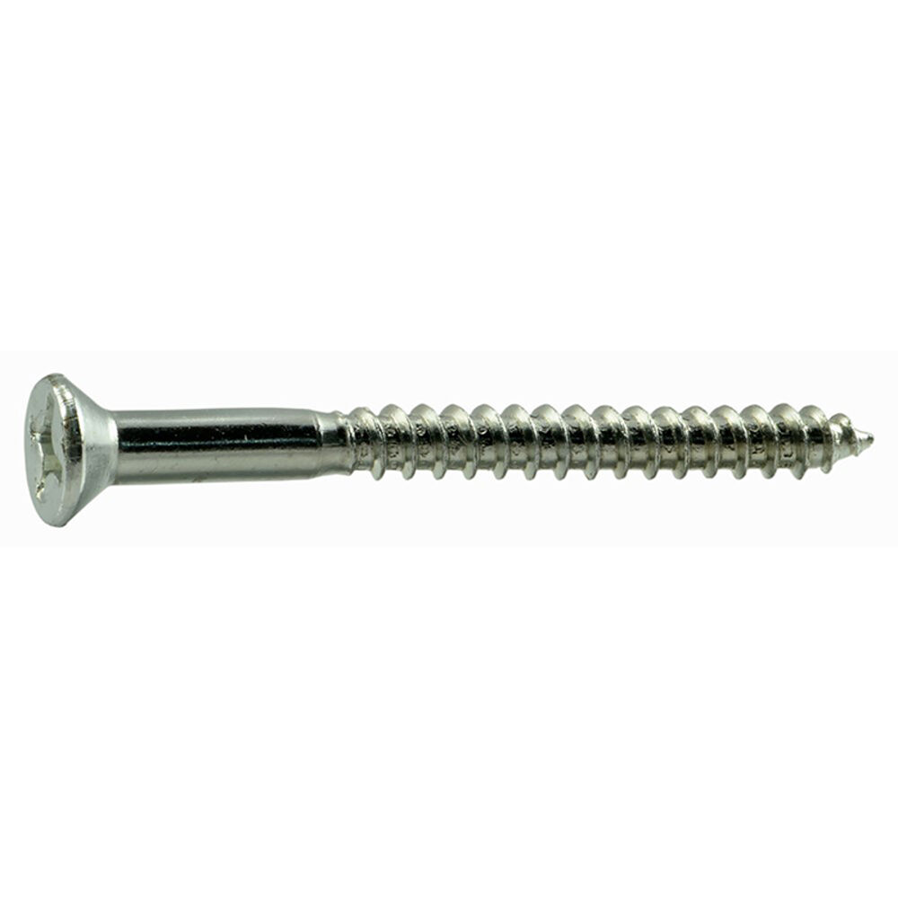 image of 12 x 2-1/2 Flat Wood Screws, Zinc