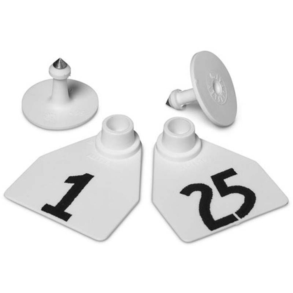 image of Numbered 2 Piece Tag, Medium,White, 25 count, 1 thru 25