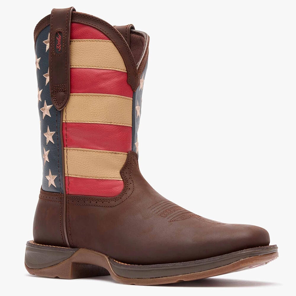 image of Men's 11 in Rebel Patriotic Pull-On Western Flag Boot