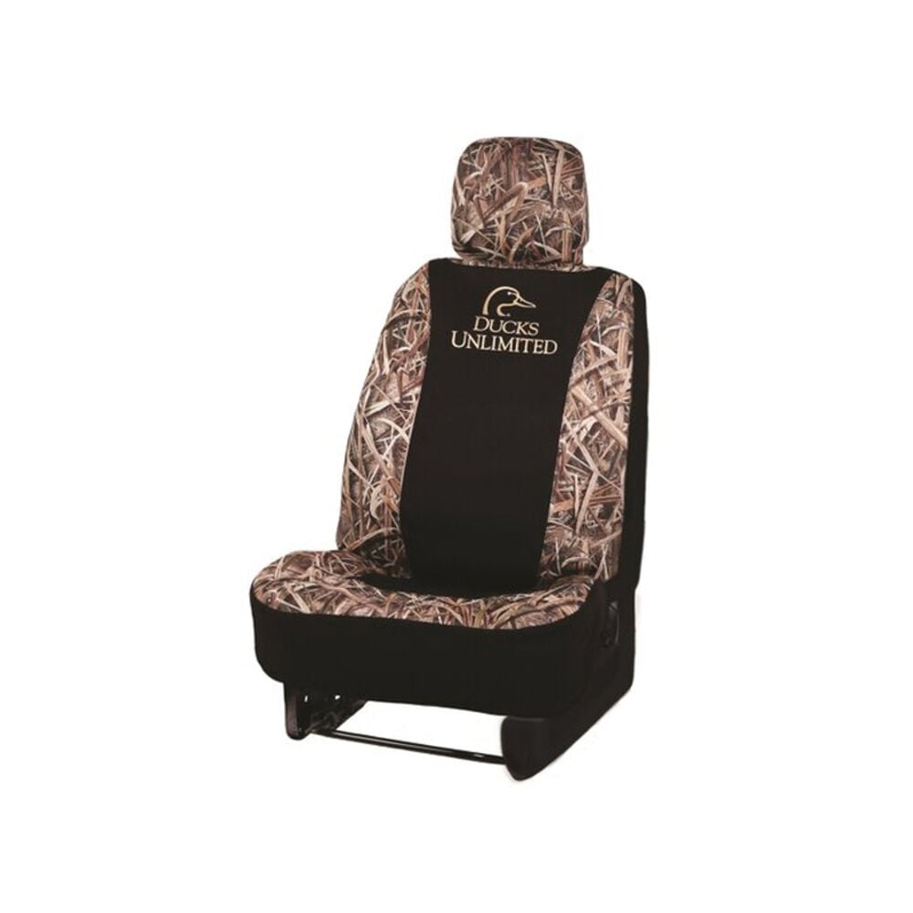 image of Ducks Unlimited Low Back Neoprene 2.0 CamoSeat Cover - Mossy Oak Blades/Black