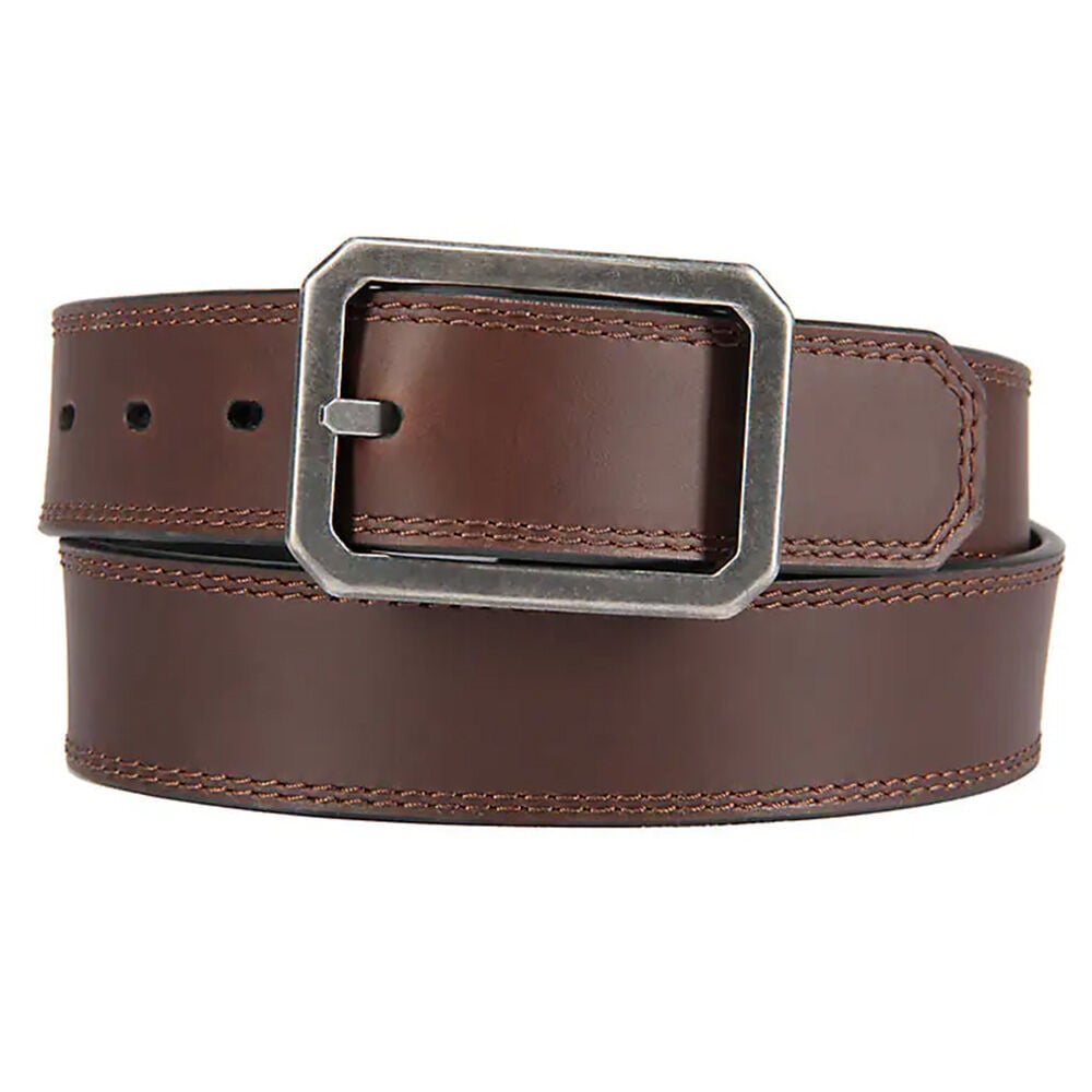 image of Men's Leather Reversible Center Bar Buckle Belt