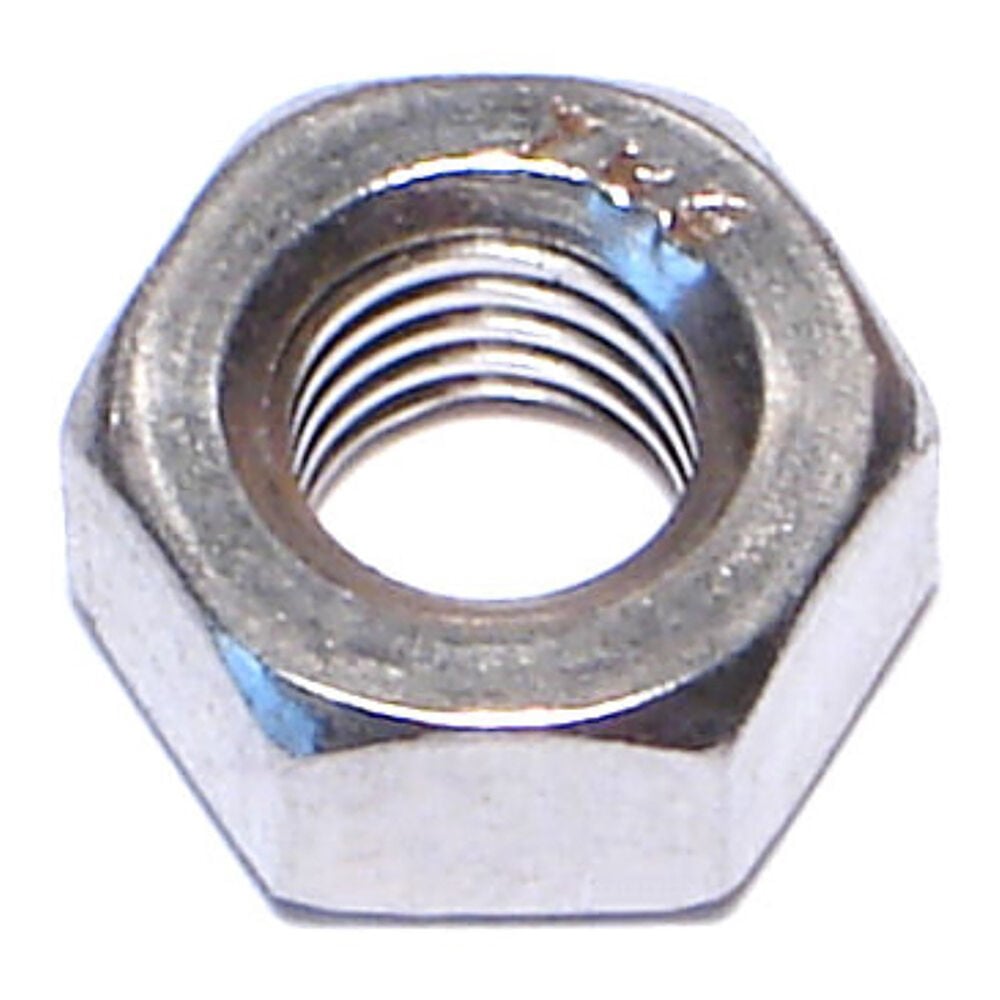image of Hex Machine Screw Nuts, 1/4-28, Stainless, 1-Piece