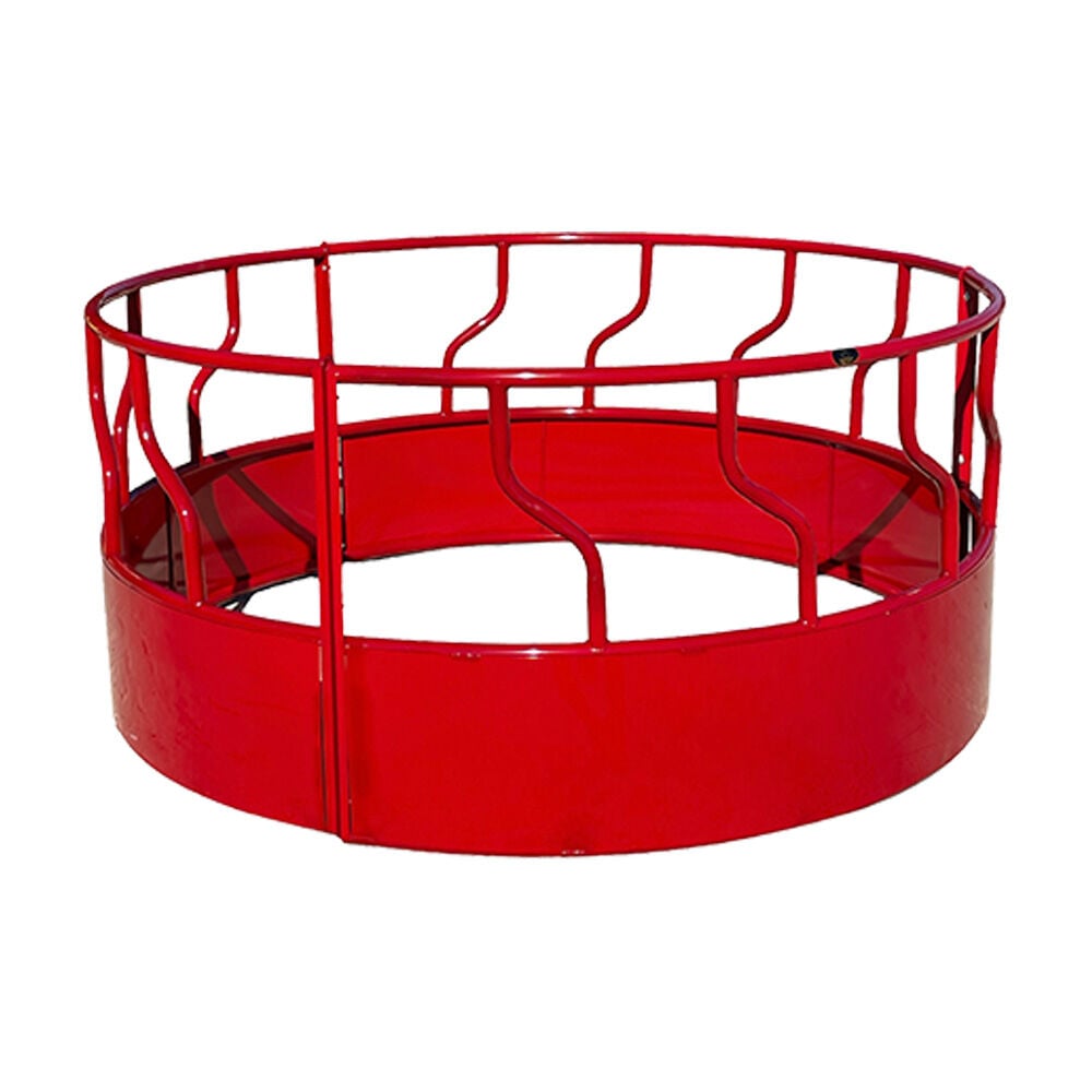 image of 8 ft 3 Piece S-Bar Red Hay Feeder with Metal Hay Saver